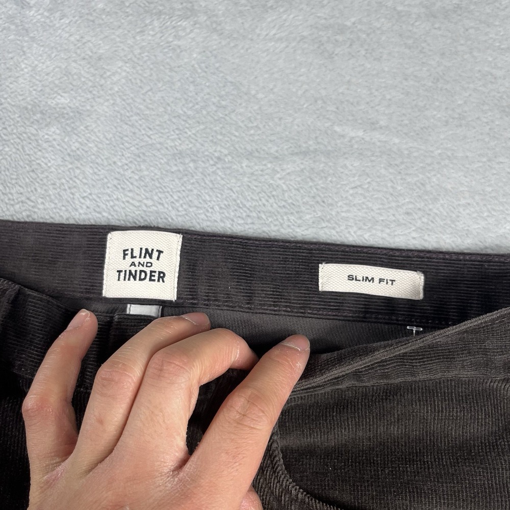 Flint And Tinder Corduroy Pants Slim Fit Dark Brown Stretch Comfort Mens 30x32 - Picture 3 of 12